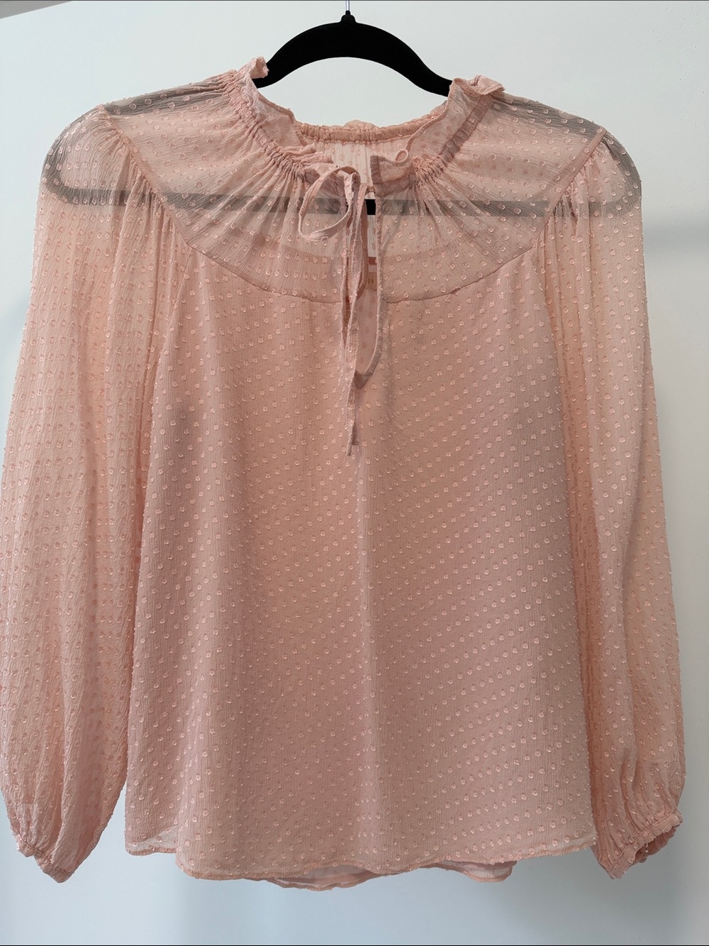 Silk Rebecca Taylor Blush Light Pink Blouse.